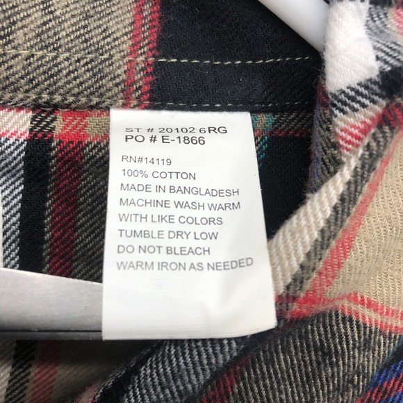 Ely Cattleman XXL Tan Red Plaid Pearl Snap Flannel Western Long Sleeve Shirt - Picture 5 of 6